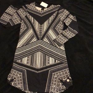 H&M Black and White Long Sleeve Dress